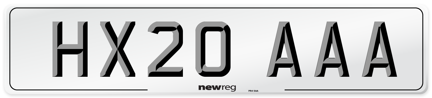 HX20 AAA Number Plate from New Reg